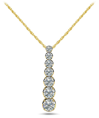 Four Prong Graduated Diamond Drop Lab - Grown Diamond Pendant with 0.92 ct.(finished) - Luxury Time NYC