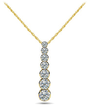 Load image into Gallery viewer, Four Prong Graduated Diamond Drop Pendant with 0.27 ct.(finished) - Luxury Time NYC