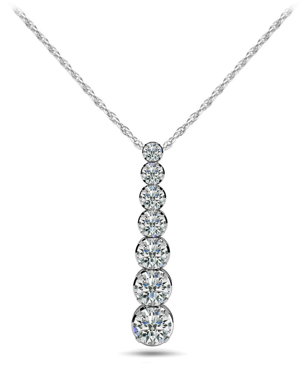 Four Prong Graduated Diamond Drop Pendant with 0.92 ct.(finished) - Luxury Time NYC