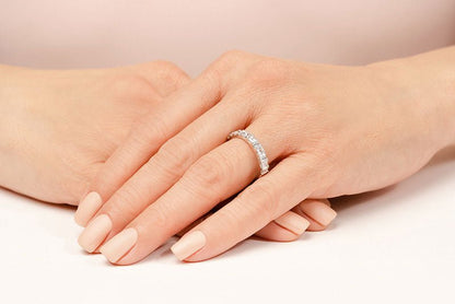 Four Prong Princess Cut Diamond Square Frame Ring Lab - Grown Diamond with 1.20 ct.(finished) 2.5mm - Luxury Time NYC