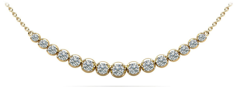 Four Prong Strand Necklace With Graduated Diamonds And Chain Lab - Grown Diamond with 1.12 ct.(finished) - Luxury Time NYC