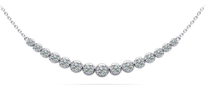 Four Prong Strand Necklace With Graduated Diamonds And Diamond Chain with 1.12 ct.(finished) - Luxury Time NYC