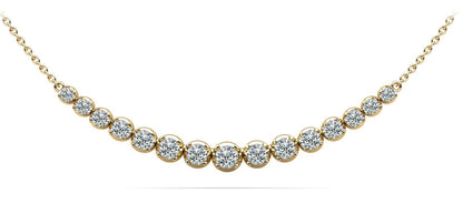 Four Prong Strand Necklace With Graduated Diamonds And Diamond Chain with 1.12 ct.(finished) - Luxury Time NYC