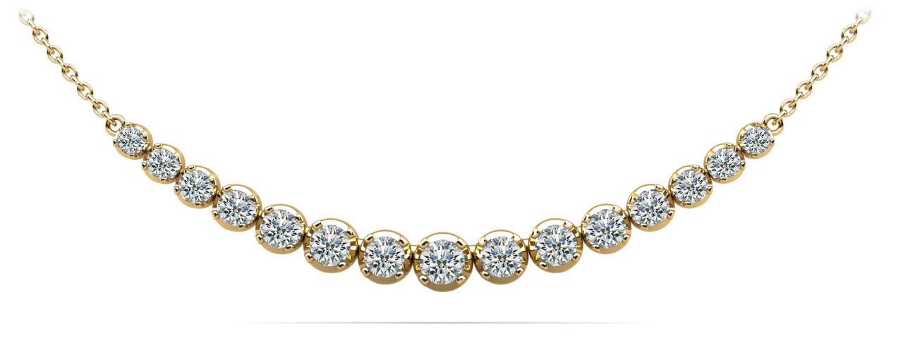 Four Prong Strand Necklace With Graduated Diamonds And Diamond Chain with 1.12 ct.(finished) - Luxury Time NYC