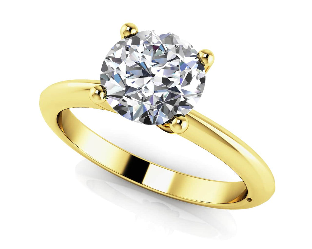 Four Prong Timeless Round Solitaire Ring Diamond with 0.25 ct.(finished) 4mm - Luxury Time NYC