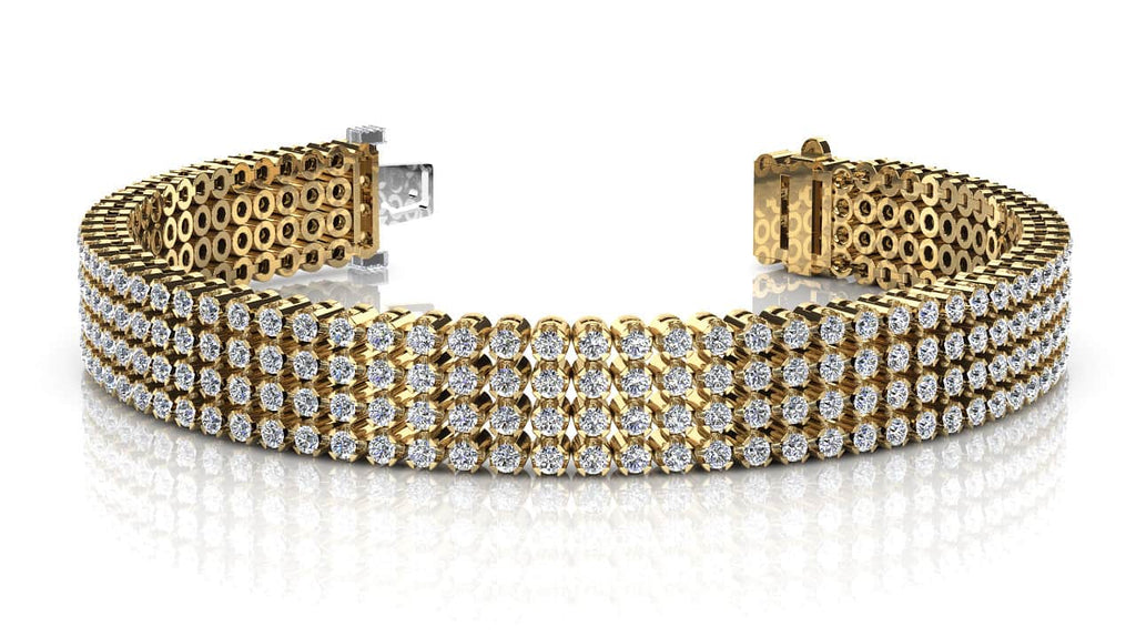 Four Row Diamond Bracelet with 7.00 ct.(finished) 1.8mm - Luxury Time NYC