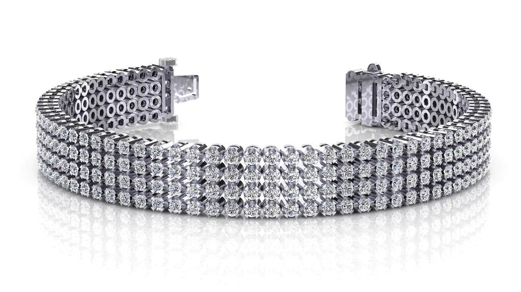 Four Row Diamond Bracelet with 7.00 ct.(finished) 1.8mm - Luxury Time NYC