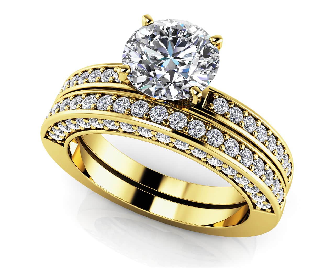 Frame Vintage Style Bridal Set Diamond with 2.09 ct. (1.50 ct. center diamond) - Luxury Time NYC