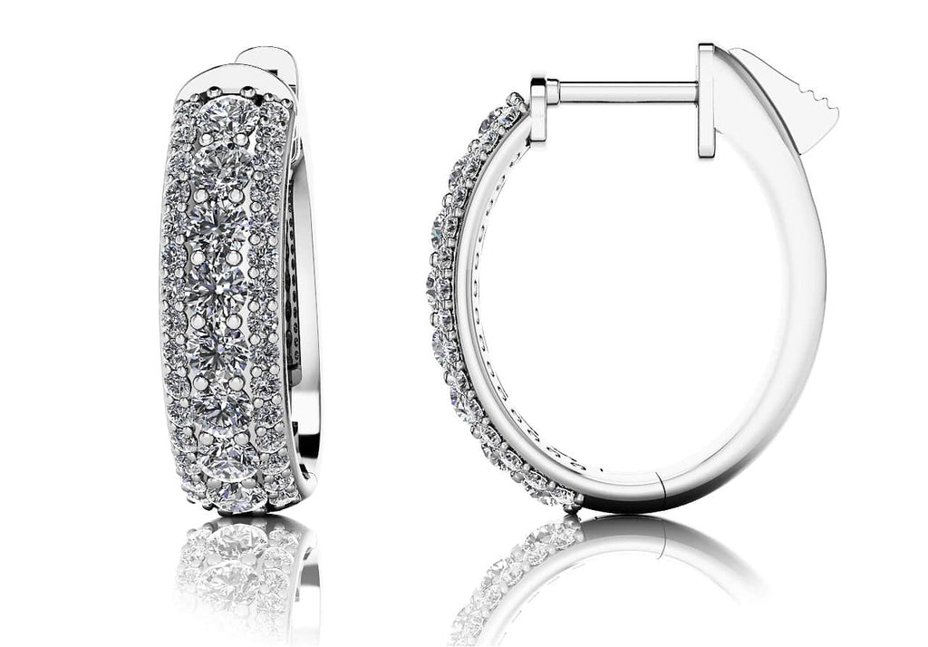 Glamorous Diamond Oval Diamond Hoop Earrings with 2.32 ct.(finished) 1.3mm, 3mm - Luxury Time NYC