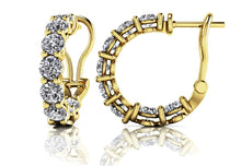 Load image into Gallery viewer, Glittering Diamond Hoop Earrings with 2.88 ct.(finished) 3.5mm - Luxury Time NYC