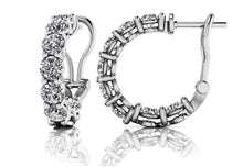 Load image into Gallery viewer, Glittering Diamond Hoop Earrings with 2.88 ct.(finished) 3.5mm - Luxury Time NYC