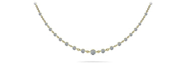 Graduated Diamond And Chain Link Diamond Necklace with 4.05 ct.(finished) 3.5mm, 4mm, 4.5mm - Luxury Time NYC
