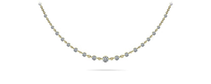 Graduated Diamond And Chain Link Diamond Necklace with 4.05 ct.(finished) 3.5mm, 4mm, 4.5mm - Luxury Time NYC