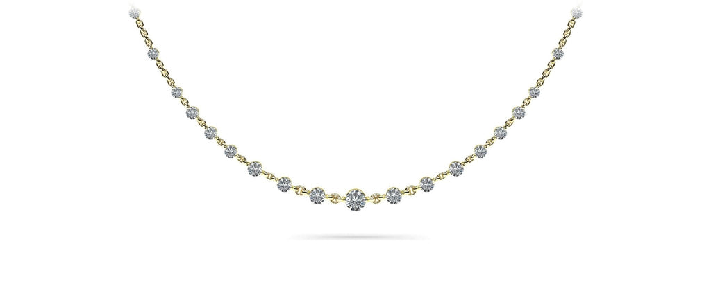 Graduated Diamond And Chain Link Diamond Necklace with 4.05 ct.(finished) 3.5mm, 4mm, 4.5mm - Luxury Time NYC