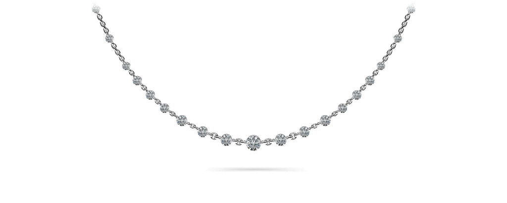 Graduated Diamond And Chain Link Diamond Necklace with 4.05 ct.(finished) 3.5mm, 4mm, 4.5mm - Luxury Time NYC