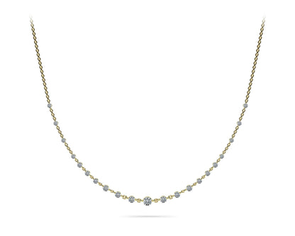 Graduated Diamond And Chain Link Diamond Necklace with 5.18 ct.(finished) - Luxury Time NYC