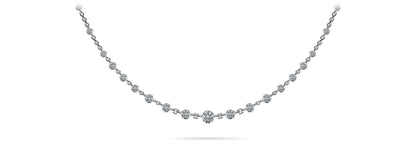 Graduated Diamond And Chain Link Lab - Grown Diamond Necklace with 4.05 ct.(finished) 3.5mm, 4mm, 4.5mm - Luxury Time NYC