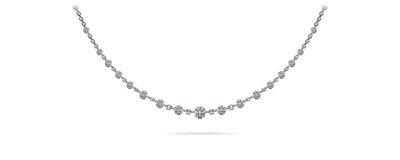Graduated Diamond And Chain Link Lab - Grown Diamond Necklace with 4.05 ct.(finished) 3.5mm, 4mm, 4.5mm - Luxury Time NYC