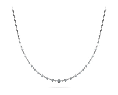 Graduated Diamond And Chain Link Lab - Grown Diamond Necklace with 5.18 ct.(finished) - Luxury Time NYC