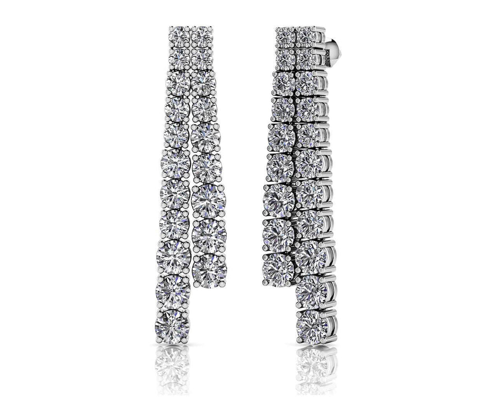 Graduated Diamond Double Row Earrings Lab - Grown Diamond with 2.36 ct.(finished) - Luxury Time NYC