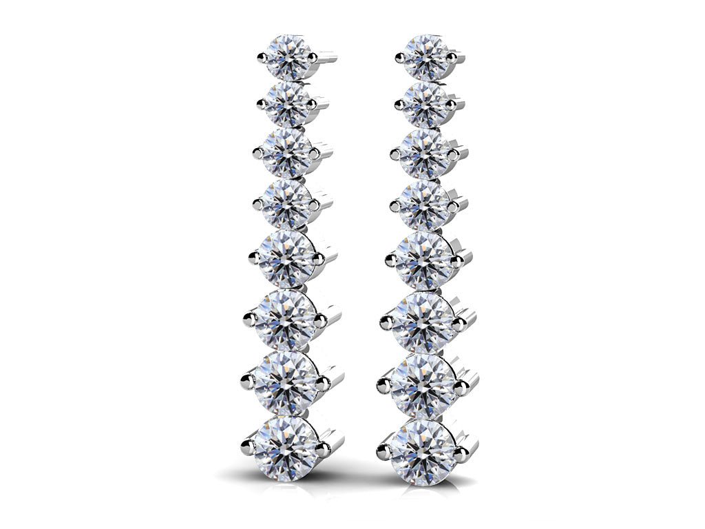 Graduated Diamond Drop Earrings In Lab - Grown Diamond with 2.49 ct.(finished) - Luxury Time NYC