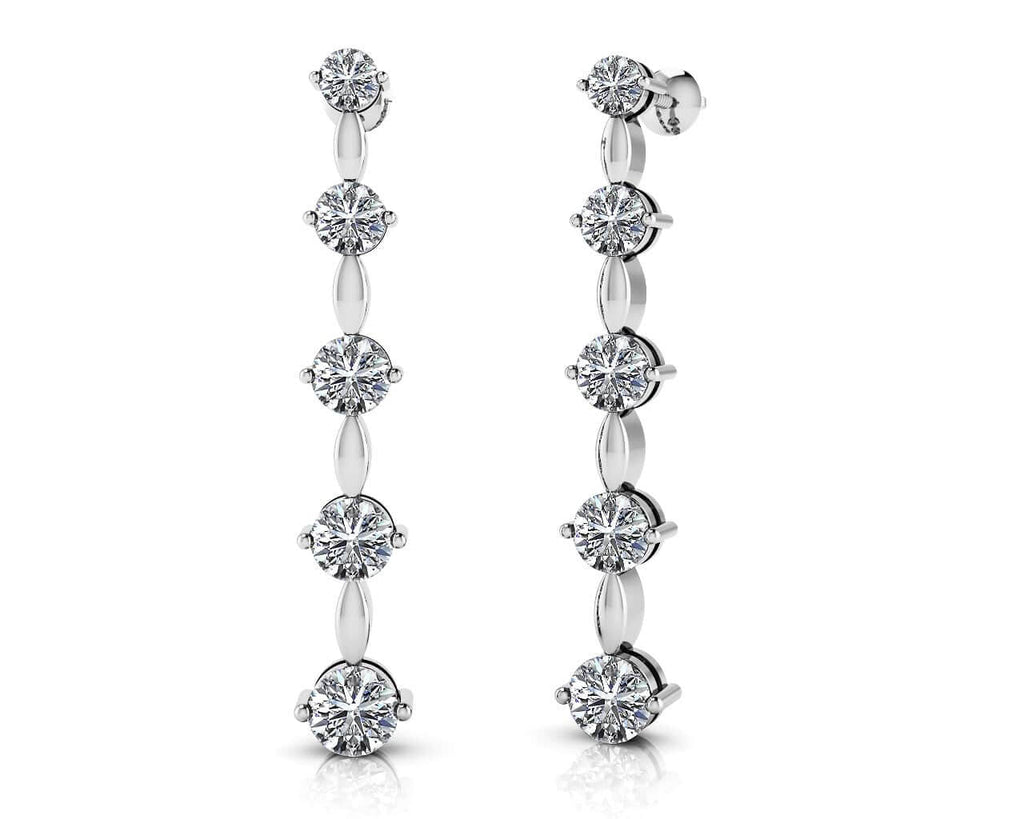 Graduated Diamond Journey Earrings Lab - Grown Diamond with 0.96 ct.(finished) - Luxury Time NYC