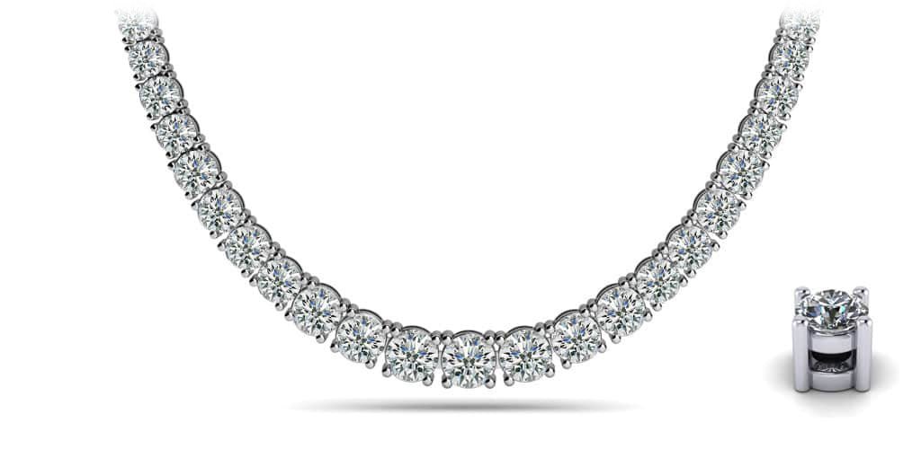 Graduated Diamond Necklace With Shiny Diamond Links with 2.99 ct.(finished) - Luxury Time NYC