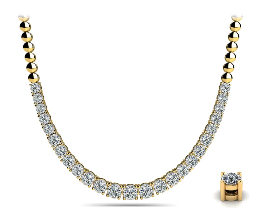 Graduated Diamond Necklace With Shiny Diamond Links with 2.99 ct.(finished) - Luxury Time NYC