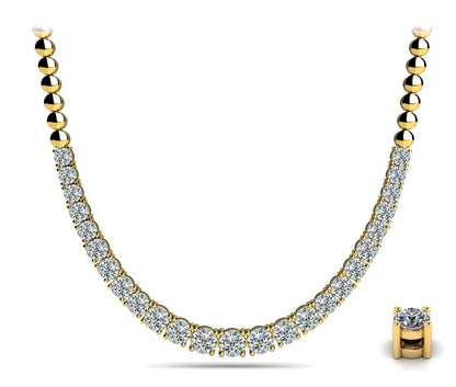Graduated Diamond Necklace With Shiny Diamond Links with 2.99 ct.(finished) - Luxury Time NYC