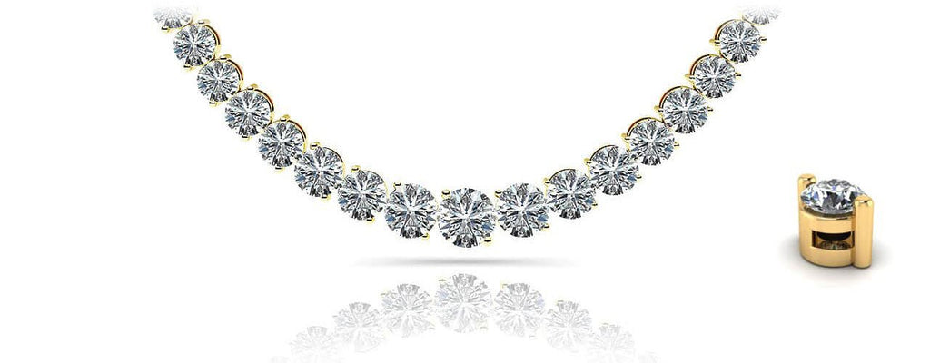 Graduated Diamond Strand Necklace With Shiny Diamond Links with 2.05 ct.(finished) - Luxury Time NYC