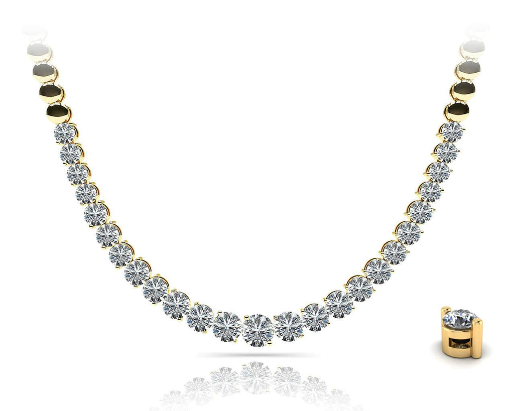 Graduated Diamond Strand Necklace With Shiny Diamond Links with 2.05 ct.(finished) - Luxury Time NYC