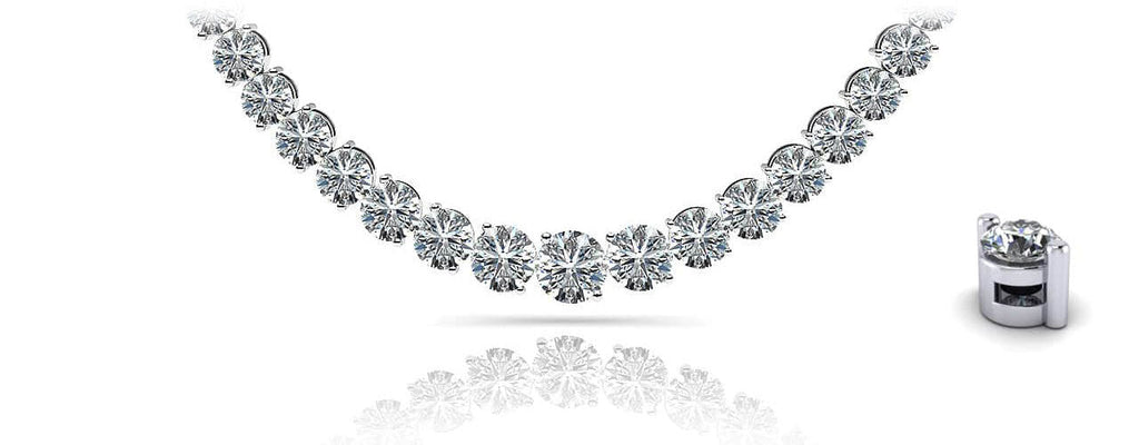 Graduated Diamond Strand Necklace With Shiny Diamond Links with 3.05 ct.(finished) - Luxury Time NYC