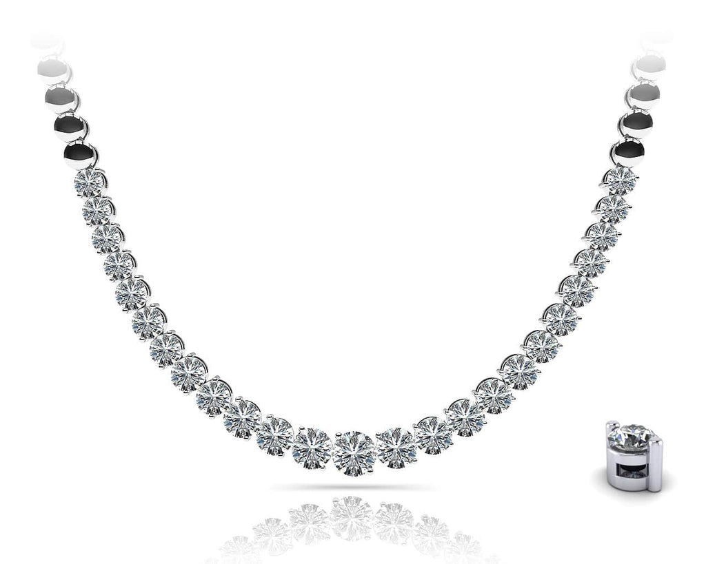 Graduated Diamond Strand Necklace With Shiny Diamond Links with 3.05 ct.(finished) - Luxury Time NYC