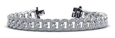 Graduated Diamond Swirl Bracelet for Men Lab - Grown Diamond with 2.88 ct.(finished) 1.1mm, 1.2mm, 1.25mm - Luxury Time NYC