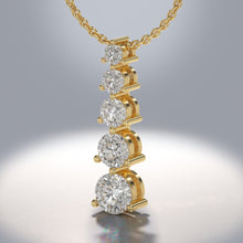 Load image into Gallery viewer, Graduated Five Stone Diamond Pendant with 0.95 ct.(finished) - Luxury Time NYC