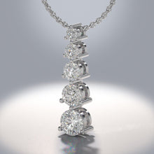 Load image into Gallery viewer, Graduated Five Stone Diamond Pendant with 2.09 ct.(finished) - Luxury Time NYC