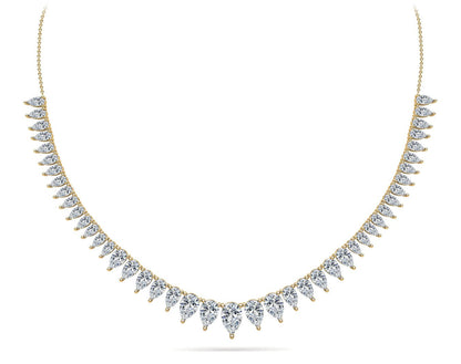 Graduated Pear Shape Diamond Necklace with 7.02 ct.(finished) 6x4mm, 5x3mm, 4x2mm - Luxury Time NYC