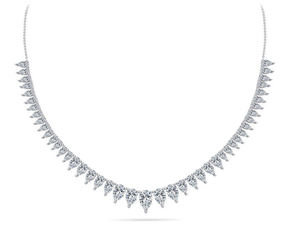 Graduated Pear Shape Diamond Necklace with 7.02 ct.(finished) 6x4mm, 5x3mm, 4x2mm - Luxury Time NYC