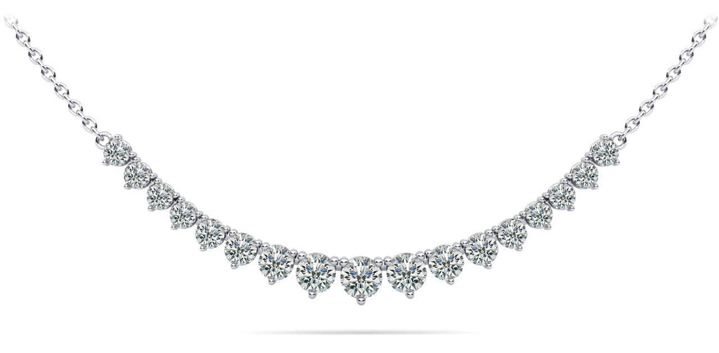 Graduated Red Carpet Diamond Necklace With Diamond Chain with 1.10 ct.(finished) - Luxury Time NYC