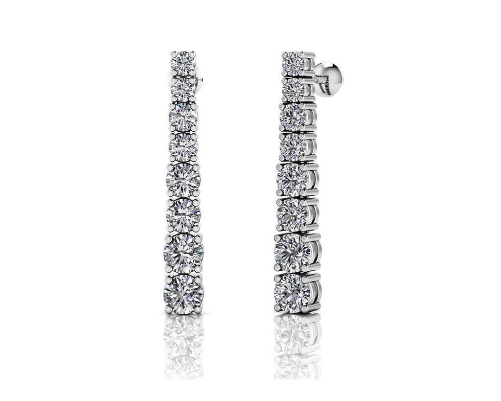 Graduated Round Diamond Dangle Drop Lab - Grown Diamond Earrings with 1.05 ct.(finished) - Luxury Time NYC