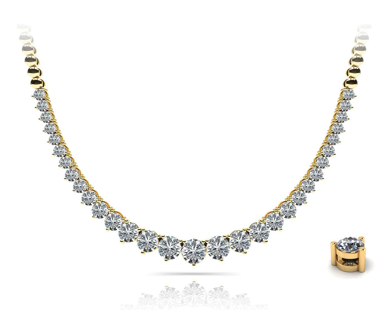 Graduated Shiny Link Diamond Necklace with 2.00 ct.(finished) - Luxury Time NYC