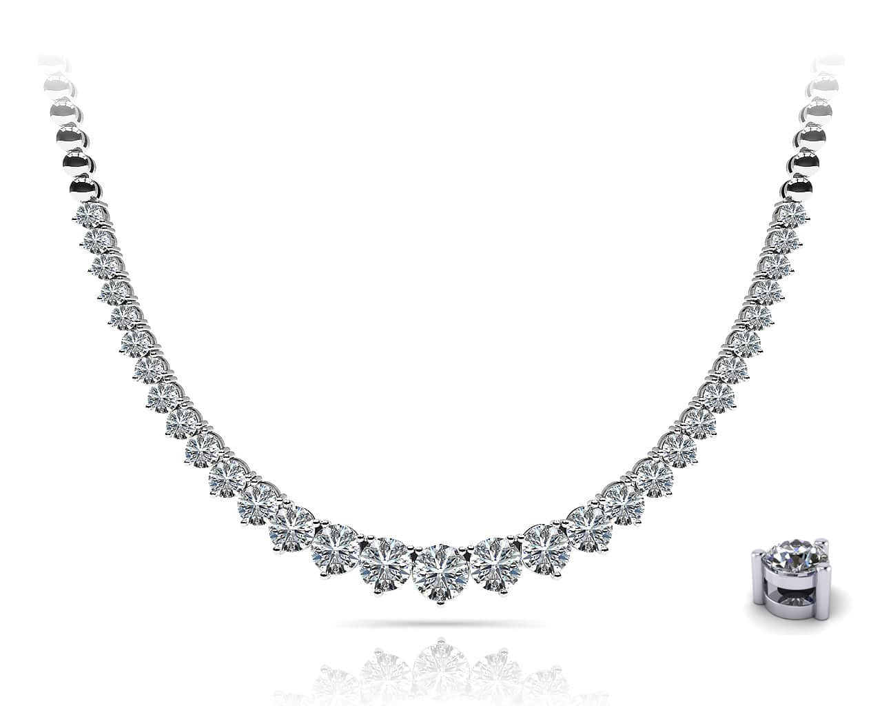 Graduated Shiny Link Lab - Grown Diamond Necklace with 2.00 ct.(finished) - Luxury Time NYC