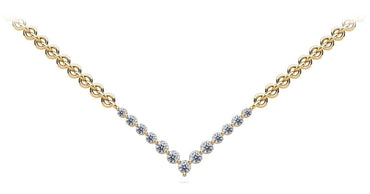 Graduated V Neck Diamond Lab - Grown Diamond Necklace with 2.42 ct.(finished) 3mm, 3.5mm, 4mm - Luxury Time NYC