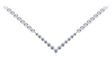 Load image into Gallery viewer, Graduated V Neck Diamond Necklace with 2.42 ct.(finished) 3mm, 3.5mm, 4mm - Luxury Time NYC