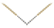 Load image into Gallery viewer, Graduated V Neck Diamond Necklace with 2.42 ct.(finished) 3mm, 3.5mm, 4mm - Luxury Time NYC