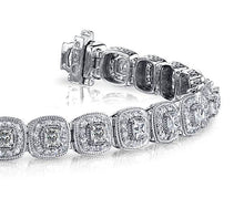 Load image into Gallery viewer, Grand Princess Cut Diamond Bracelet with 4.45 ct.(finished) 1.1mm, 2.5mm - Luxury Time NYC