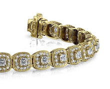 Load image into Gallery viewer, Grand Princess Cut Diamond Bracelet with 4.45 ct.(finished) 1.1mm, 2.5mm - Luxury Time NYC