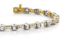 Load image into Gallery viewer, Half Bezel And Channel Set Diamond Bracelet with 2.08 ct.(finished) 2.7x1.4mm, 2mm - Luxury Time NYC