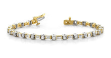 Load image into Gallery viewer, Half Bezel And Channel Set Diamond Bracelet with 2.08 ct.(finished) 2.7x1.4mm, 2mm - Luxury Time NYC