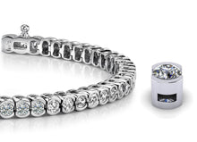 Load image into Gallery viewer, Half Bezel Confidence Diamond Tennis Bracelet with 3.01 ct.(finished) 2.4mm - Luxury Time NYC